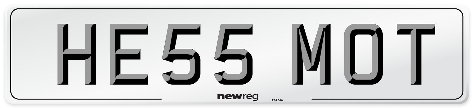 HE55 MOT Number Plate from New Reg